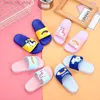 Slipper New Slippers Boy Girl Summer Kids Rainbow Indoor Slippers Non-Slip Beach Sandals Toddler Home Shoes Baby Flip T240415