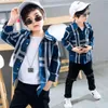 Preppy style kids designer clothes baby boy Clothing spring long sleeve Pure cotton plaid shirt