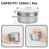 Storage Bottles 64Pcs 4 Oz 120g Aluminum Tin Round Empty Container Jars With Metal Screw Lid For Lip Candles Candies Pills