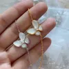 Designer v Golden Van High Edition White Fritillaria Butterfly Bracelet voor vrouwen verdikt 18K Rose Gold Golde Lock Bone Chain modieus en veelzijdig