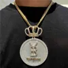 Nieten Sie den maßgeschneiderten Namen Anhänger Sterling Sier Moissanit Diamond Iced Hip Hop Männer Schmuck Rapper 3D -Halskette