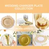 Borden groothandel bulk 13 inch doorzichtige plastic zilveren tafel elegante kralen rose goud velglader voor bruiloftsevenementen