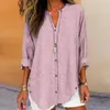 Blouses pour femmes Lightweight Femmes Chic Chic V-Neck Stripted Stripted Shiry Long Sleeve Fit Fit pour Streetwear Fashion