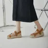 Платформа для обуви платформы волшебная лента женщин соломенная вязаная сандалии летняя мода повседневная Zapatos Mujer все матч кладиатор Chaussure Femme