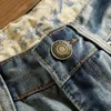 2020 Hot Sale Europe e America Brand Robin Straight Bowl Crachá para Hole em Mid Patches Mid Zipper Jeans Men mens