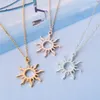 Migne Moon Sun Goddess Sunlight Pendant Collier Sunshine en acier inoxydable Clavicule Choker pour mère petite amie Femme Femme Chaîne Ourtdoor Bijoux Cadeau