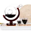 Creative Globe Decanter Set met leadfree karaf Fine Wood Stand en 2 whisky bril Premium cadeau 240415