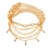 Schmuckwelt, japanisches koreanisches Temperament, kleines und frisches Goldkristall-Quastenarmband, 5-teiliger Frauen-Set