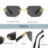 Sunglasses Caterside Retro Frameless Men Polygonal Metal Frame Women Sun Glasses Business Outdoor Travel Gift Box Summer Style