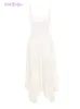 Trendy Dresses for Women Sleeveless Square Collar Party Dress Loose A Line Midi Summer Prom 240415