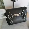 Black Motorcycle Designer Bag Handbag Designer Bag Saturn Single Shoulder Crossbody Bags Rivet Messenger Bag 240123