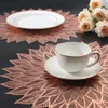 Table Mats Luda Placemats Ensemble de 6 rounds Hollow Out Flowers Place pour manger pressé