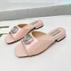 Slipper Designer Rosa Plataforma Slides para Sapatos de Salas de Sandálias G Sandálias Prazas de Bottilho Prazado de Couro Genuíno Original
