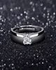 Sterling Silver Platinum Plated Classic Diamond Solitaire Ring mens Couple Lovers Wedding Holiday Gift Jewelry255p7410281