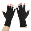 Cycling Gloves 1Pair Black Half Finger Fingerless Stretch Elastic Fashion Women And Men Wrist Cotton Winter Warm Workout Drop Delivery Dh4Up