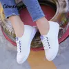 Scarpe casual Comemore da donna piatta da donna morbida Mesh a maglia comoda 2024 donne Sport vulcanizzate calzature di Wome Sneaker bianche 41