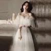 Feestjurken ivoor sweat veer Long Lady Girl vrouwen prinses banket bruidsmeisje uitvoering dans bal prom jurk jurk gratis schip
