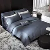 Beddengoed sets high-end katoenen vierdelige set vaste kleur eenvoudige pure quilt cover slaapkamer dekbed