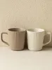 Mugs Simple High Capacity Household Pratical Water Cup Ceramics Kitchen Solid Universal Striped Decoration Eco Friendly