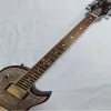 Gitar gümüş metal desen paneli 6string elektro gitar kalite güvence fabrika fiyatı ücretsiz.