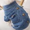 Abbigliamento per cani spessi vestiti caldi abiti inverno per animali domestici in denim jeans giacca da camicia cucciolo Yorkie pomeranian bichon poodle costume turisce