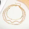 New Jewelry Fashionable and Personalized Metal Multi Layer Round Plate Necklace Pendant for Women