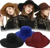 Stingy Brim Hats Autumn Winter Bowler For Women Fashion Lady Wide Wool Felt Fedora Hat Floppy Cloche Black9401942