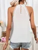 Kvinnors blusar Elegant ärmlös skjorta 2024 Summer Fashion Hollow Lace Style Tank Top for Women Tops Bloues Camisas de Mulher Axr297