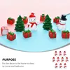 Decorative Figurines Small Resin Christmas Decoration Santa Claus Snowman Tree Micro Landscape Model DIY Garden Home Globe