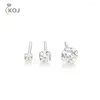 Brincos de garanhão koj 3pcs 2/3/4mm 925 prata esterlina de quatro garras piercing de diamante para mulheres material de casamento de cartilagem