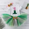 Vêtements pour bébé et pour les tout-petits, ensemble de vêtements d'un an, pastèque de dessin animé d'été, fille enveloppe pour bébé, veste de pet, demi-jupe, jeu de 3 pièces, tendance