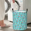 Laundry Bags Soccer Ball And Goal Teal - Dirty Baskets Foldable Large Waterproof Clothes Toys Sundries Storage Basket