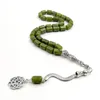 Tasbih Natural Peridot Muslim Bracelet Misbaha Islamic Gift Tassel 33 45 66 99 100 Rosary Jewelry Handmade Rosary 240408