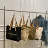 Bolsas de compras Bolsa de hombro para mujeres Cause Causal Liense Cartas impresas Impresión de comestibles reutilizables Bolso de tela ecológica para dama