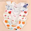 Bibs Burp -Tücher 5pcs Baumwolle Baby Labber Druck Speichel Handtuch Neugeborene Burp -Tücher Bandana Schal für Boy Girl Fütterung sabberer Bib Y240415y240417wf4w