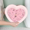 Decorative Flowers 27pcs Soap Rose Double Layer Heart Shape Gift Box With LED Light Pink Red Artificial For Valentines Day