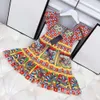 Meisje Casual High Set Girl's Print Small Flying Sleeve Vest Dress Comfortabele ademhalige stijl Princess