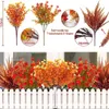 Decorative Flowers 4 Bundles Artificial Fall Outdoor Autumn Plants Fake Floral Decorations For Thanksgiving Wedding Home Garden Party Decor