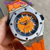 Ikonische AP -Armbanduhr Royal Oak Offshore -Serie Automatische mechanische Tauchermischung wasserdichtes Stahl Gummigürtel Datum Display Männer Uhr 15710st.OO.A070CA.01