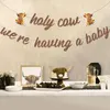 Party -Dekoration Highland Cow Banner Heilig Wir haben ein Babydekoration Farm Vieh Duschvorräte für Jungen oder Mädchen