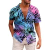 Camicie da uomo a bottone hawaiani stampato a manica corta moda casual camicia da spiaggia estiva per uomini