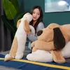 1PC 100CM Giant Śliczna pluszowa zabawka Big Sleeping Dog Sched Puppy Soft Animal Pillow Prezent urodzinowy 240407