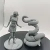 Anime Manga Resin Figure Fantasy Magical Girl and the Snake 1/24 Asseblement Miniatures Model Kit non assemblé Stattuettes non assemblées Statuettes Toys