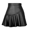 Skirts For Women Womens High Waist Ruffled Irregular Leather Skirt Sexy PU Fashion A Line Suede