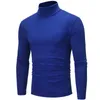 Zimowe ciepłe pół-kołnierze moda termiczna bielizna termiczna Mężczyźni Mock Szyja Podstawowa zwykła t-shirt Bluzka Pullover długi rękaw Top Fashion 240409