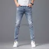 Designer de jeans masculin concepteur haut de gamme printemps / été jeans masculin à la mode slim slim fit small pieds minces polyvalents brodés polyvalents