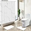 Shower Curtains Modern Marble Curtain 3D Geometric Print European Style Home Decor Bath Mat Toilet Lid Cover Flannel Bathroom Carpet Set