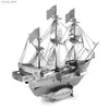 Puzzle 3D Publier Golden Deer Boat 3D Metal Puzzle Model Kits DIY Laser Cut Puzzles Jigsaw Toy for Children Y240415
