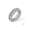 Rings Vecalon 8 Styles Luster Promise Band Ring 925 Sterling Sier Diamond Engagement for Women Men Men Sieraden Drop levering otlra