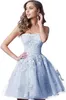 Short Homecoming Dresses Appliques Lace-up Strapless Tulle Ball Gown Plus Size Cocktail Formal Occasion Cocktail Prom Party Graudation Gowns Hc19